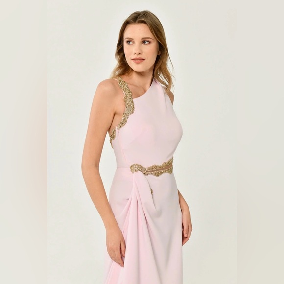 NEW Alfabeta Womens Beaded Long Dress, Pink - Picture 4 of 5